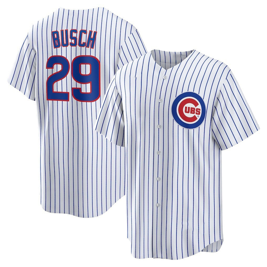 marshops Chicago Cubs #29 Michael Busch White  Home Replica Jersey