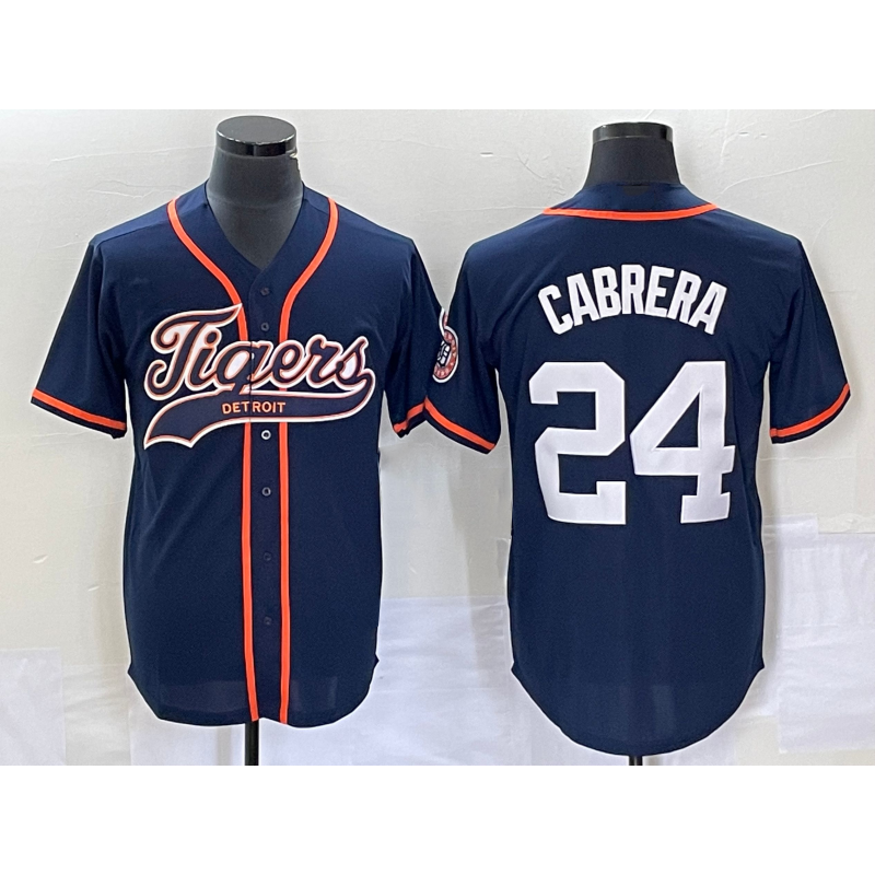 marshops Detroit Tigers #24 Miguel Cabrera Navy  Cool Base Stitched Jersey
