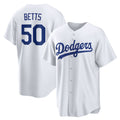 marshops Los Angeles Dodgers #50 Mookie Betts White  Home Replica Player Name Jersey