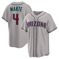 marshops Arizona Diamondbacks #4 Ketel Marte Gray  Road Replica Jersey