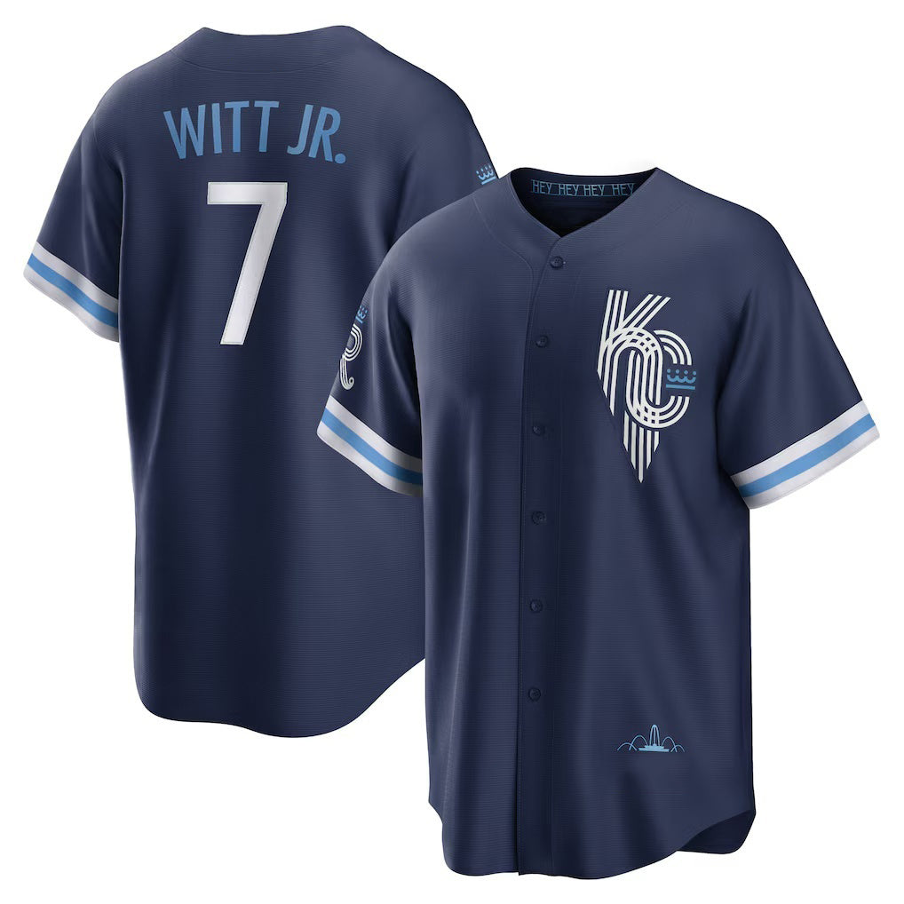 marshops Kansas City Royals #7 Bobby Witt Jr. Navy  City Connect Replica Player Jersey