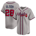 marshops Atlanta Braves #28 Matt Olson Gray  Road Limited Player Jersey