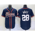 marshops Detroit Tigers #28 Javier B¨¢ez Navy  Cool Base Stitched Jersey
