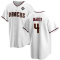 marshops Arizona Diamondbacks #4 Ketel Marte White  2023 World Series Cool Base Stitched Jersey