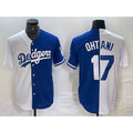 marshops Los Angeles Dodgers #17 Shohei Ohtani White Blue  Two Tone Stitched Jerseys