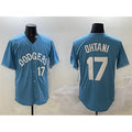 marshops Los Angeles Dodgers #17 Shohei Ohtani Light Blue  Limited Stitched Jersey