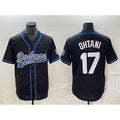 marshops Los Angeles Dodgers #17 Shohei Ohtani Black  Cool Base With Patch Stitched Jersey 2