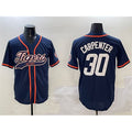 marshops Detroit Tigers #30 Kerry Carpenter Navy  With Patch Cool Base Stitched Jersey
