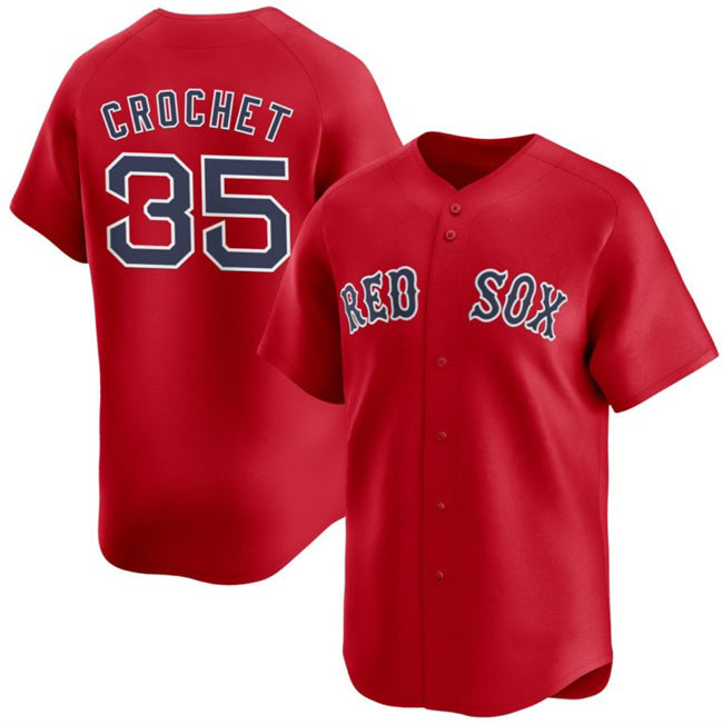 marshops Boston Red Sox #35 Garrett Crochet Red  2024 Alternate Limited Stitched Jersey