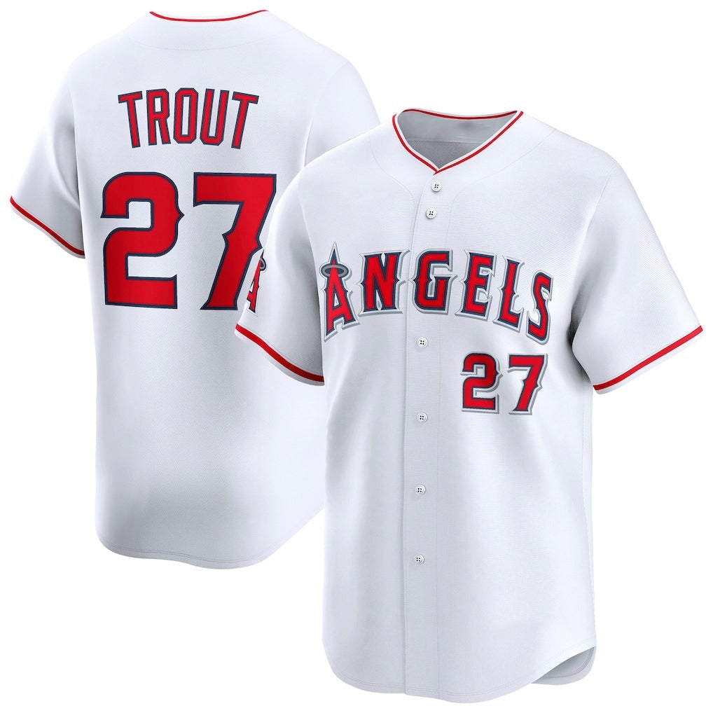 marshops Los Angeles Angels #27 Mike Trout White  Home Limited Player Jersey