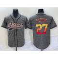 marshops Houston Astros #27 Jose Altuve Grey  Gridiron Cool Base Stitched Jersey