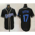marshops Los Angeles Dodgers #17 Shohei Ohtani Black  Cool Base With Patch Stitched Jersey