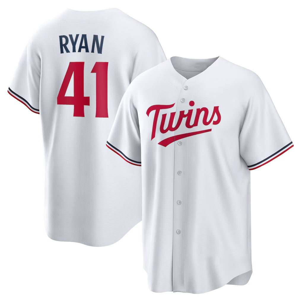 marshops Minnesota Twins #41 Joe Ryan White  Home Replica Player Jersey