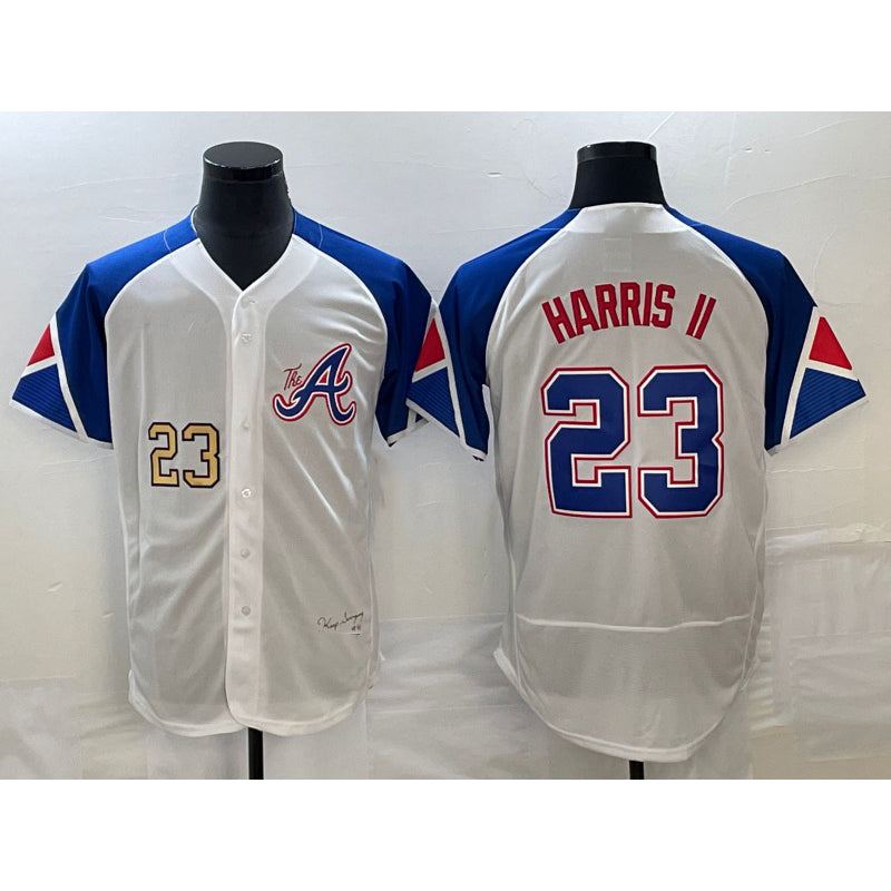 marshops Atlanta Braves #23 Michael Harris II Number White  2023 City Connect Flex Base Stitched Jersey