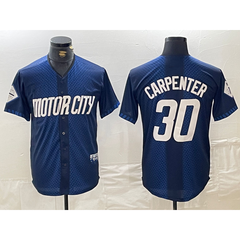 marshops Detroit Tigers #30 Kerry Carpenter 2024 Navy  City Connect Cool Base Limited Stitched Jersey