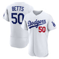 marshops Los Angeles Dodgers #50 Mookie Betts White  Home Authentic Jersey