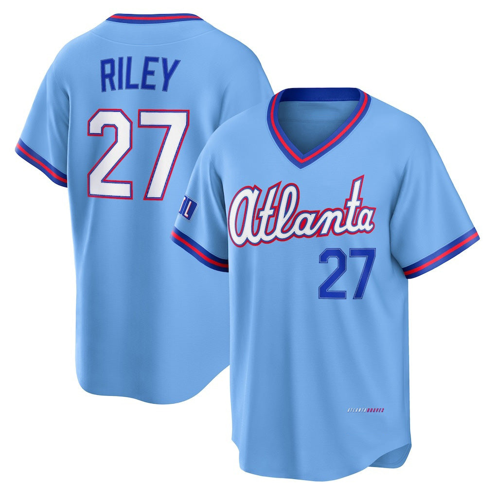 marshops Atlanta Braves #27 Austin Riley Powder Blue  2026 City Connect Stadium Jersey