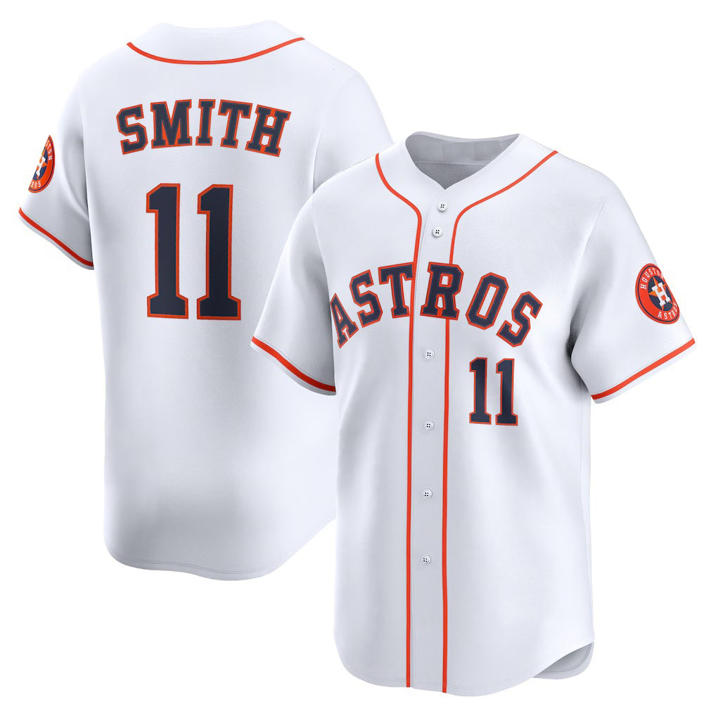 marshops Houston Astros #11 Cam Smith White  Home Limited Player Jersey