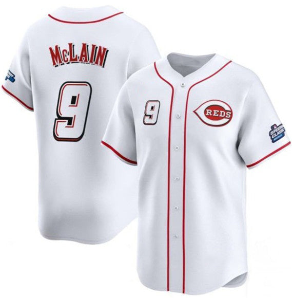 marshops  Cincinnati Reds #9 Matt McLain White  2025 Speedway Classic Home Limited Stitched Jersey