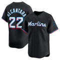 marshops  Miami Marlins #22 Sandy Alcantara Black  Alternate Limited Player Jersey