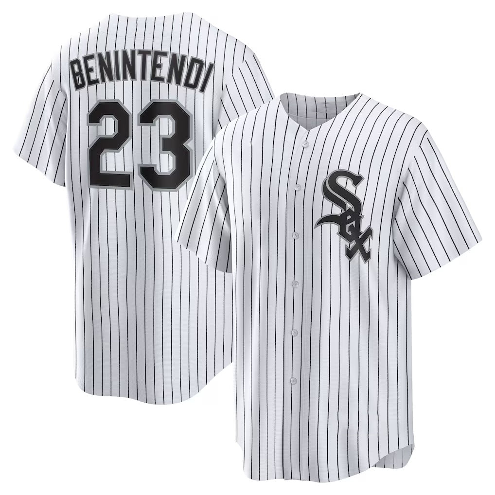 marshops  Chicago White Sox #23 Andrew Benintendi White-Black  Home Official Player Jersey