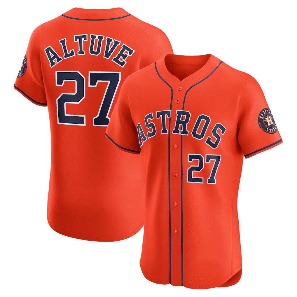 marshops Houston Astros #27 Jose Altuve Orange  Alternate Elite Player Jersey