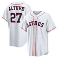marshops Houston Astros #27 Jose Altuve White  Home Replica Player Name Jersey