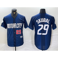 marshops Detroit Tigers #29 Tarik Skubal Number 2024 Navy  City Connect Cool Base Limited Stitched Jersey
