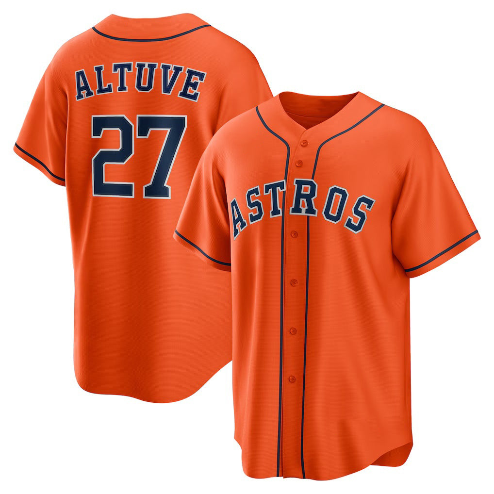 marshops Houston Astros #27 Jose Altuve Orange  Alternate Replica Player Name Jersey