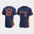marshops Houston Astros #27 Jose Altuve Navy  60th Anniversary Flex Base Stitched Jersey