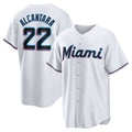 marshops  Miami Marlins #22 Sandy Alcantara White  Replica Player Jersey
