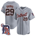 marshops Detroit Tigers #29 Tarik Skubal Gray  Logo Patch Vapor Premier Limited Stitched Jersey