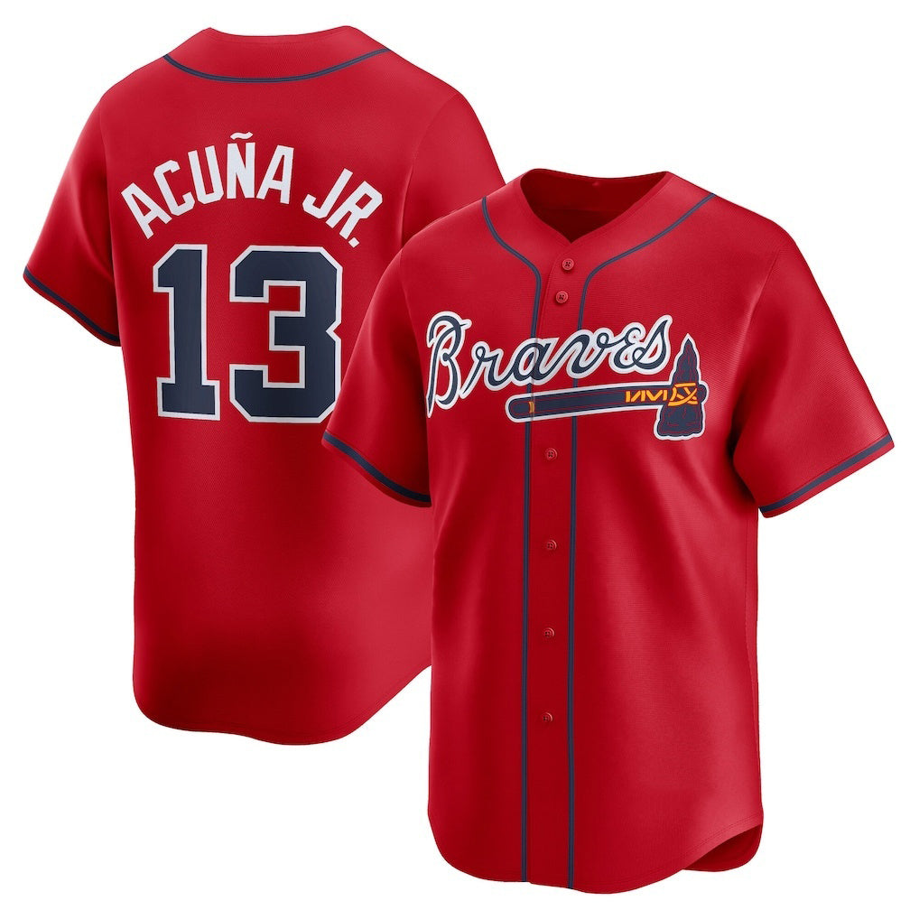 marshops Atlanta Braves #13 Ronald Acu?a Jr. Red  Alternate Limited Player Jersey