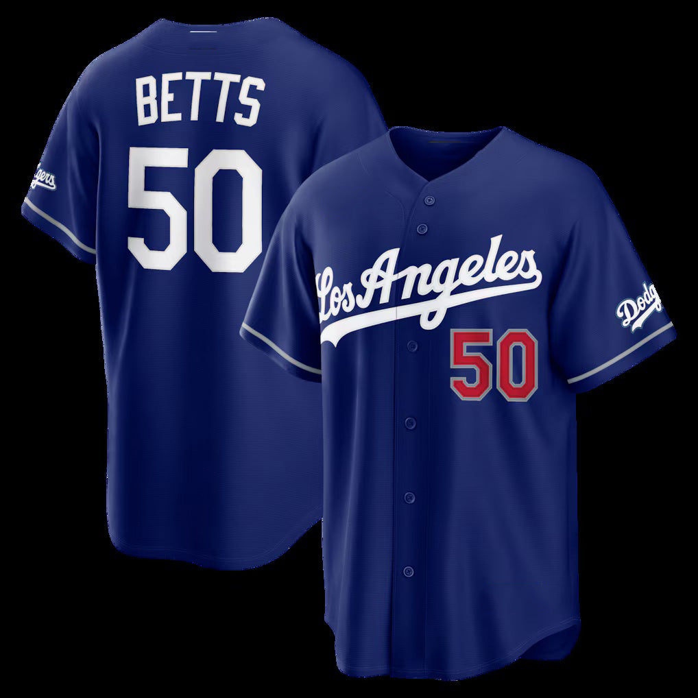 marshops Los Angeles Dodgers #50 Mookie Betts Royal  Alternate Stadium Jersey