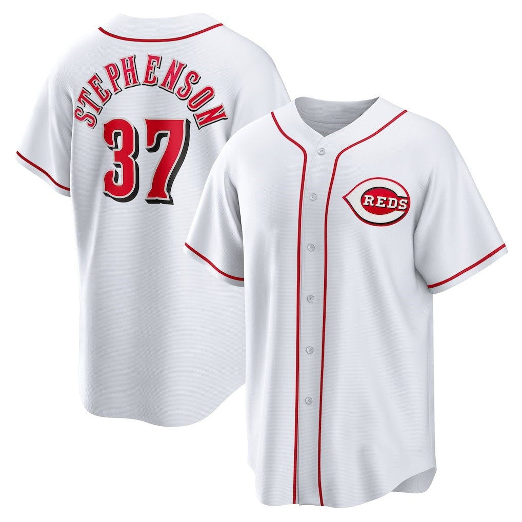 marshops  Cincinnati Reds #37 Tyler Stephenson White  Home Replica Jersey