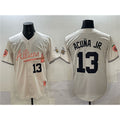 marshops Atlanta Braves #13 Ronald Acu?a Jr. Cream  2024 Atliens & Peach With Outkast Patch Vapor Limited Stitched Jersey
