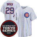 marshops Chicago Cubs #29 Michael Busch White  2025 World Tour Tokyo Series Home Stitched Jersey