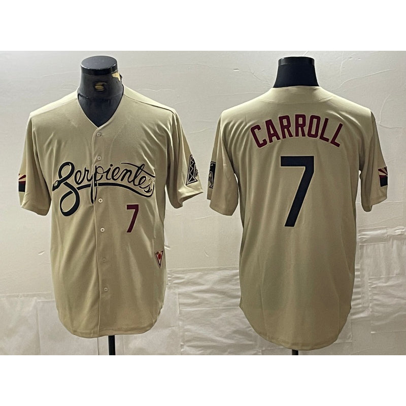marshops Arizona Diamondbacks #7 Corbin Carroll Number 2021 Gold  City Connect Cool Base Stitched Jerseys