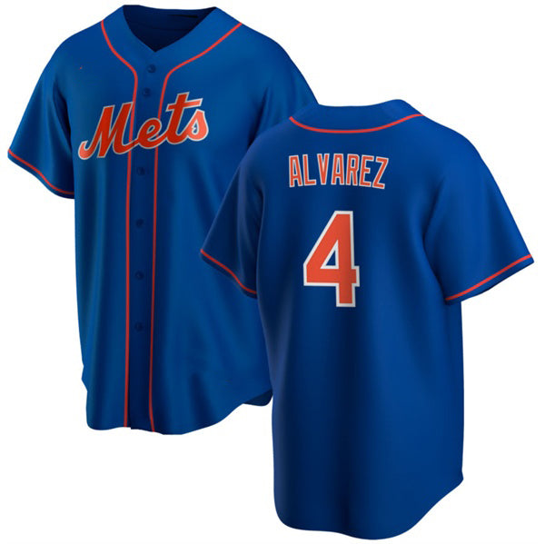 marshops New York Mets #4 Francisco ¨¢lvarez Royal  Cool Base Stitched Jersey