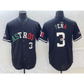 marshops Houston Astros #3 Jeremy Pena Number Mexico Black  Cool Base Stitched Jersey