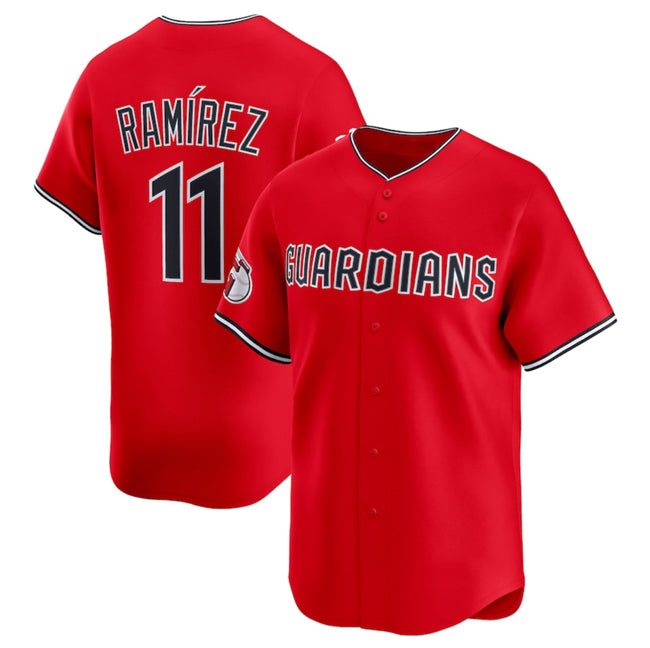 marshops Cleveland Guardians #11 Jose Ramirez Red  Alternate Limited Stitched Jersey