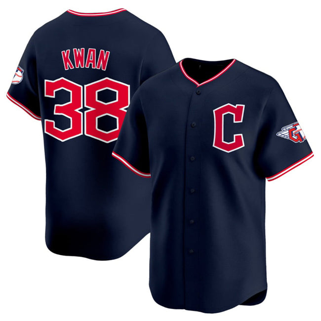 marshops Cleveland Guardians #38 Steven Kwan Navy  2025 Alternate Limited Stitched Jersey