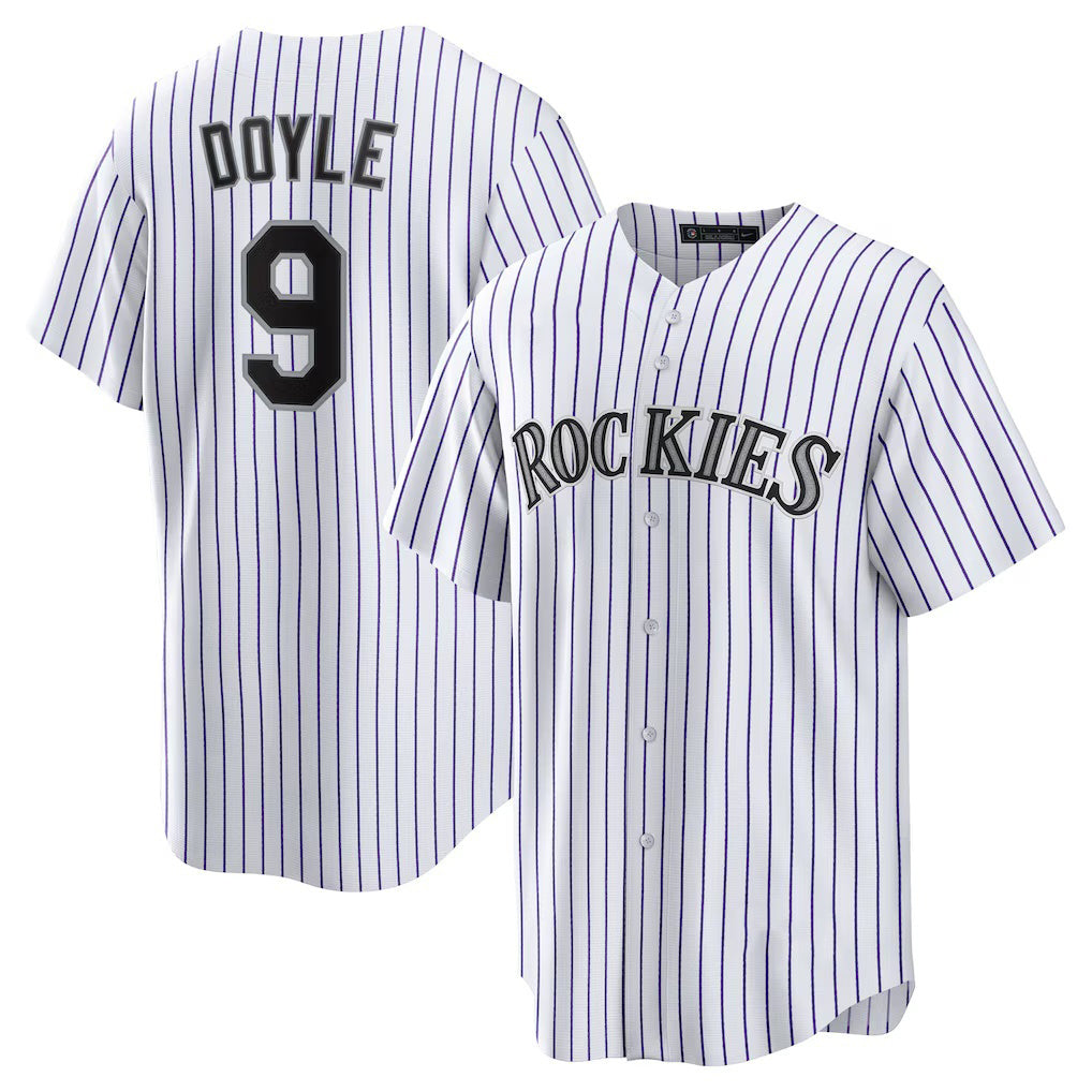 marshops Colorado Rockies #9 Brenton Doyle White  Home Replica Jersey