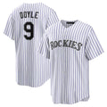 marshops Colorado Rockies #9 Brenton Doyle White  Home Replica Jersey