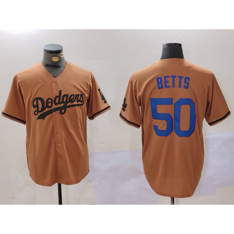 marshops Los Angeles Dodgers #50 Mookie Betts Olive  Cool Base Limited Stitched Jersey