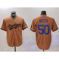 marshops Los Angeles Dodgers #50 Mookie Betts Olive  Cool Base Limited Stitched Jersey