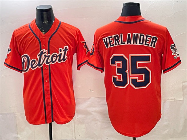 marshops Detroit Tigers #35 Justin Verlander Orange  2026 Cool Base Stitched Jersey