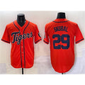marshops Detroit Tigers #29 Tarik Skubal Orange  With Patch Cool Base Stitched Jersey