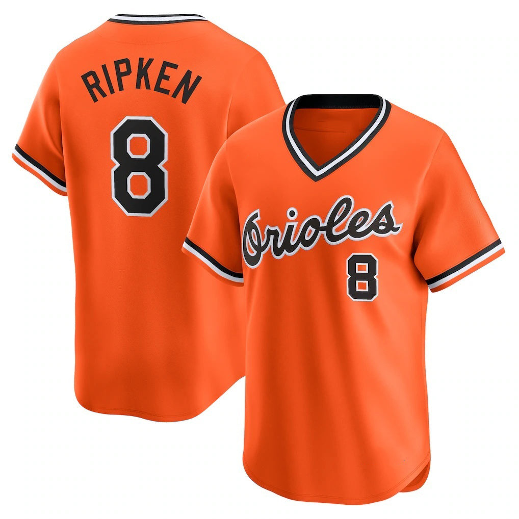 marshops Baltimore Orioles #8 Cal Ripken Jr. Orange  Throwback Cooperstown Limited Jersey