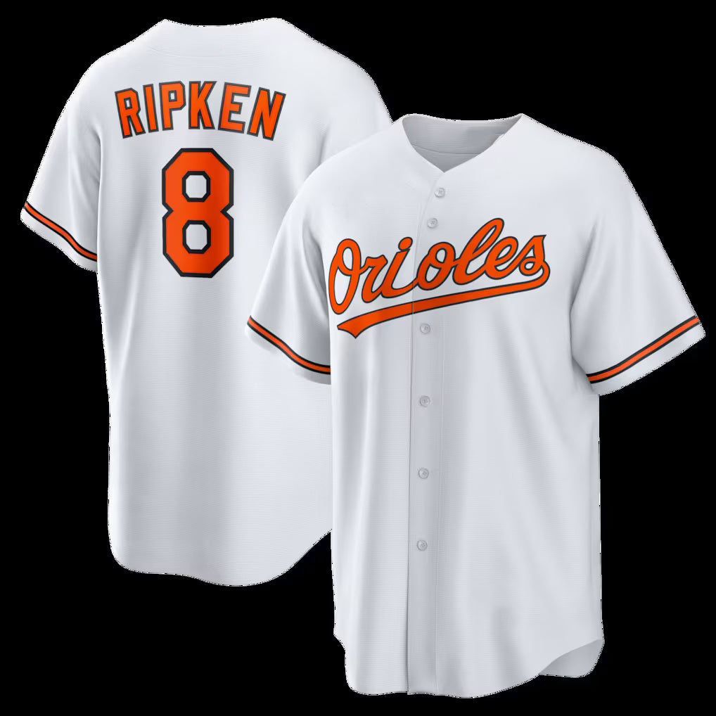 marshops Baltimore Orioles #8 Cal Ripken Jr. White  Home Retired Player Replica Jersey